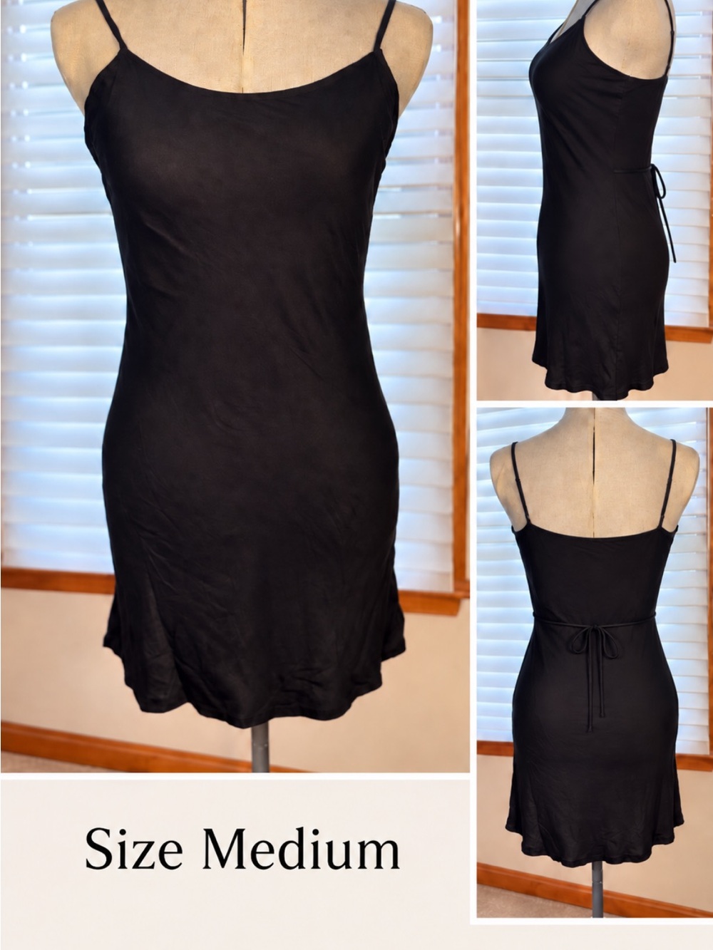 Cotton On Black Mini Dress - Simple Slip Style Size Medium